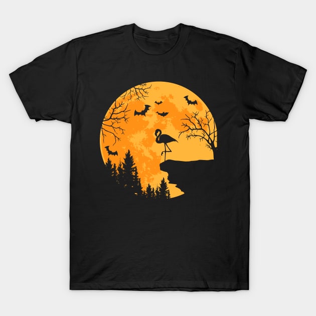 Flamingo Lovers Funny Flamingo And Moon Halloween Costume T-Shirt by saugiohoc994